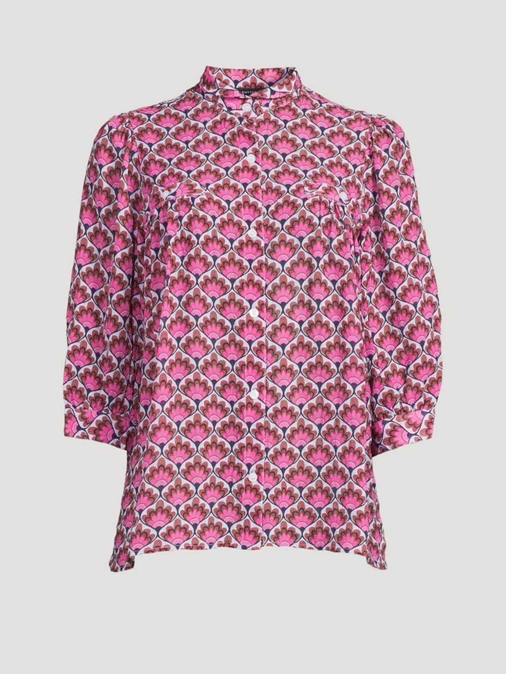 SMYTHE Puff-Sleeve Blouse In Tile Print